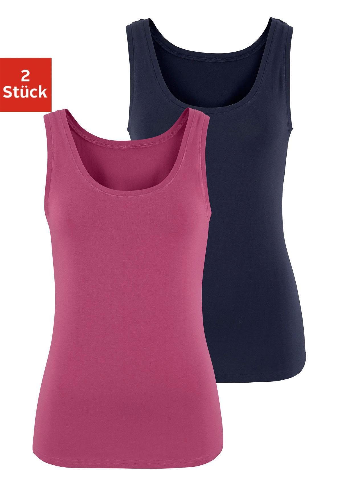 Vivance by Lascana Tanktop (2er-Pack) aus elastischer Baumwoll-Qualität