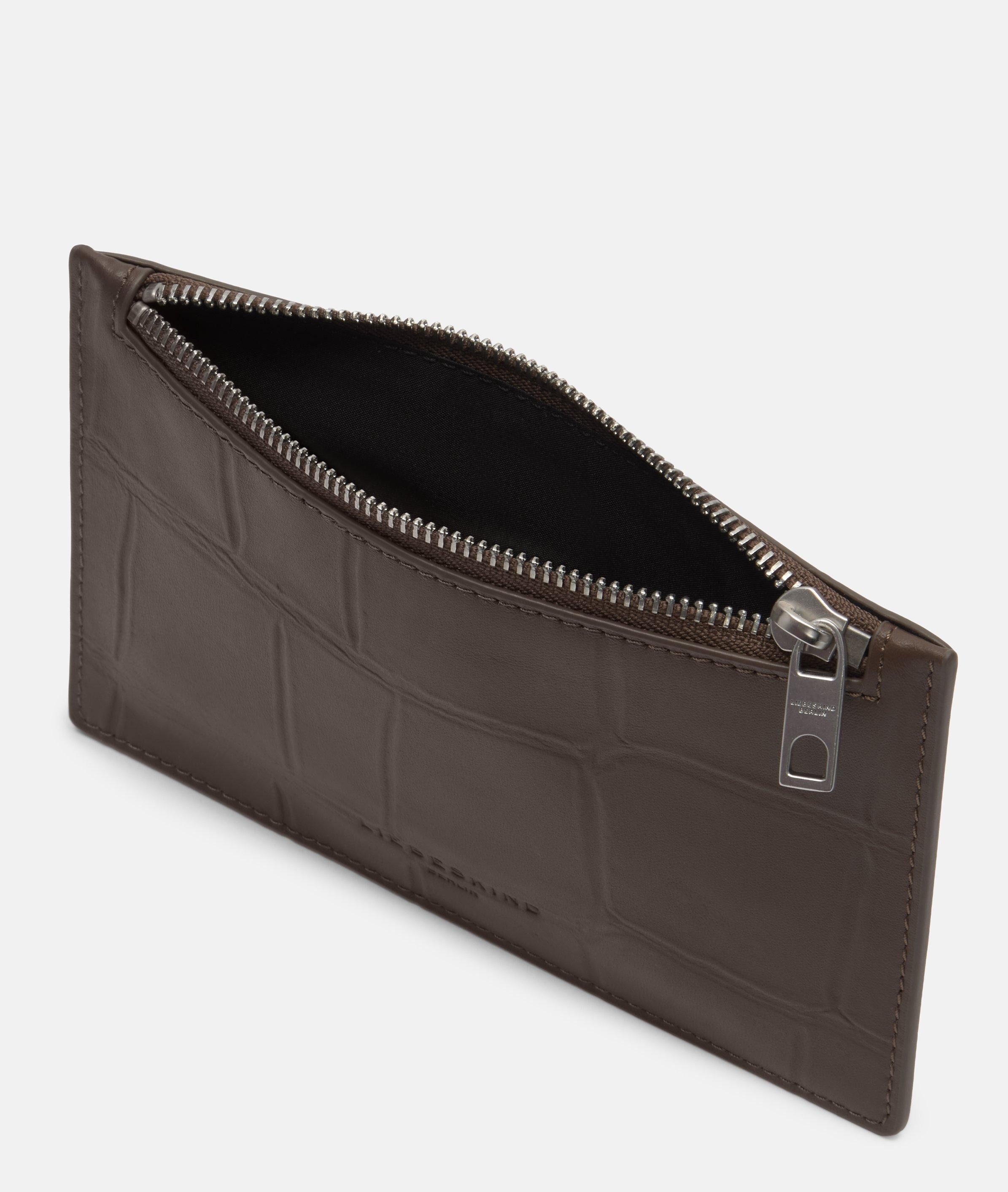 Liebeskind Berlin Kosmetiktasche Pouch Accessories, Pouch aus Leder mit Kroko-Prägung