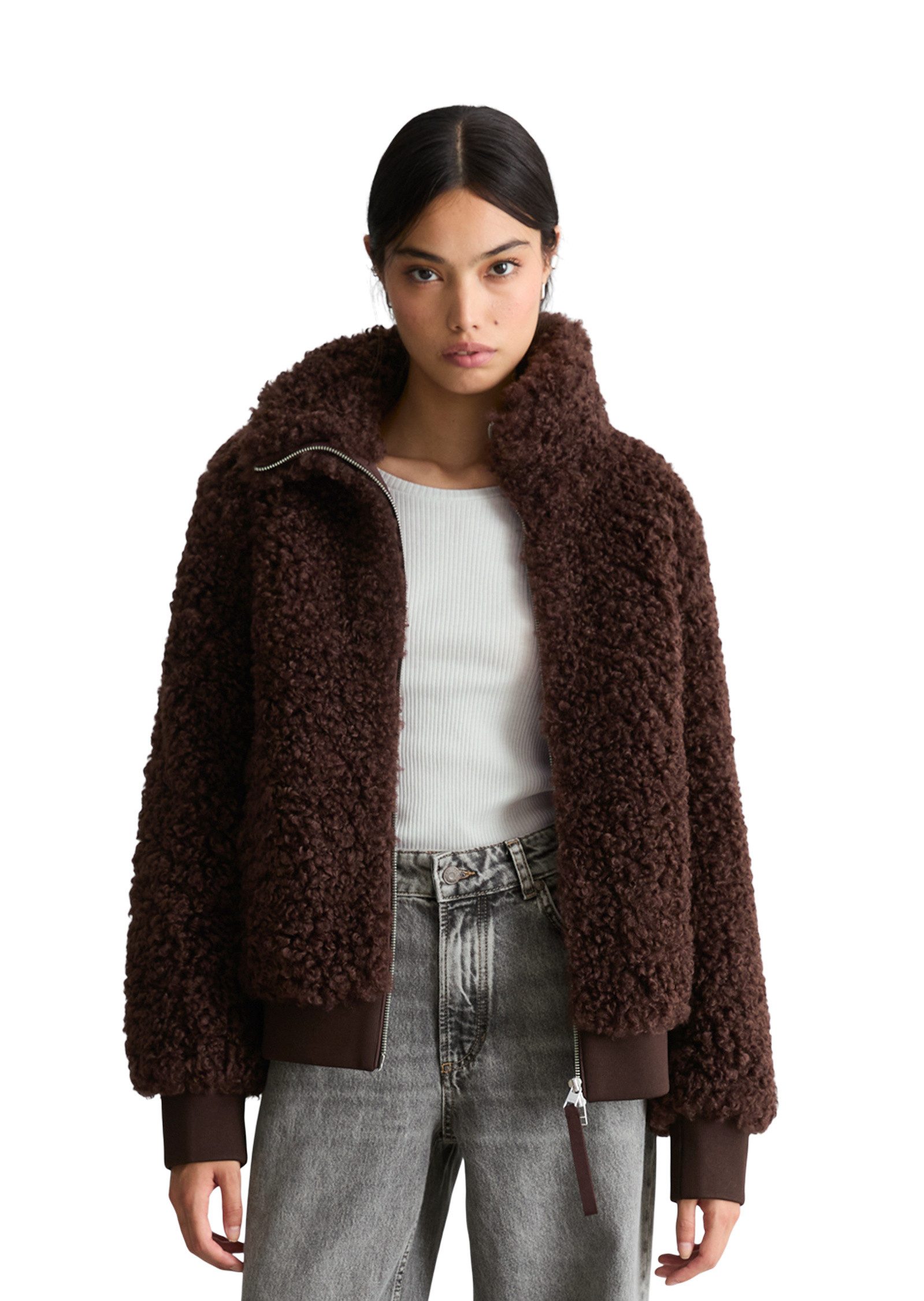 Marc O'Polo DENIM Outdoorjacke aus weichem Curly-Plüsch