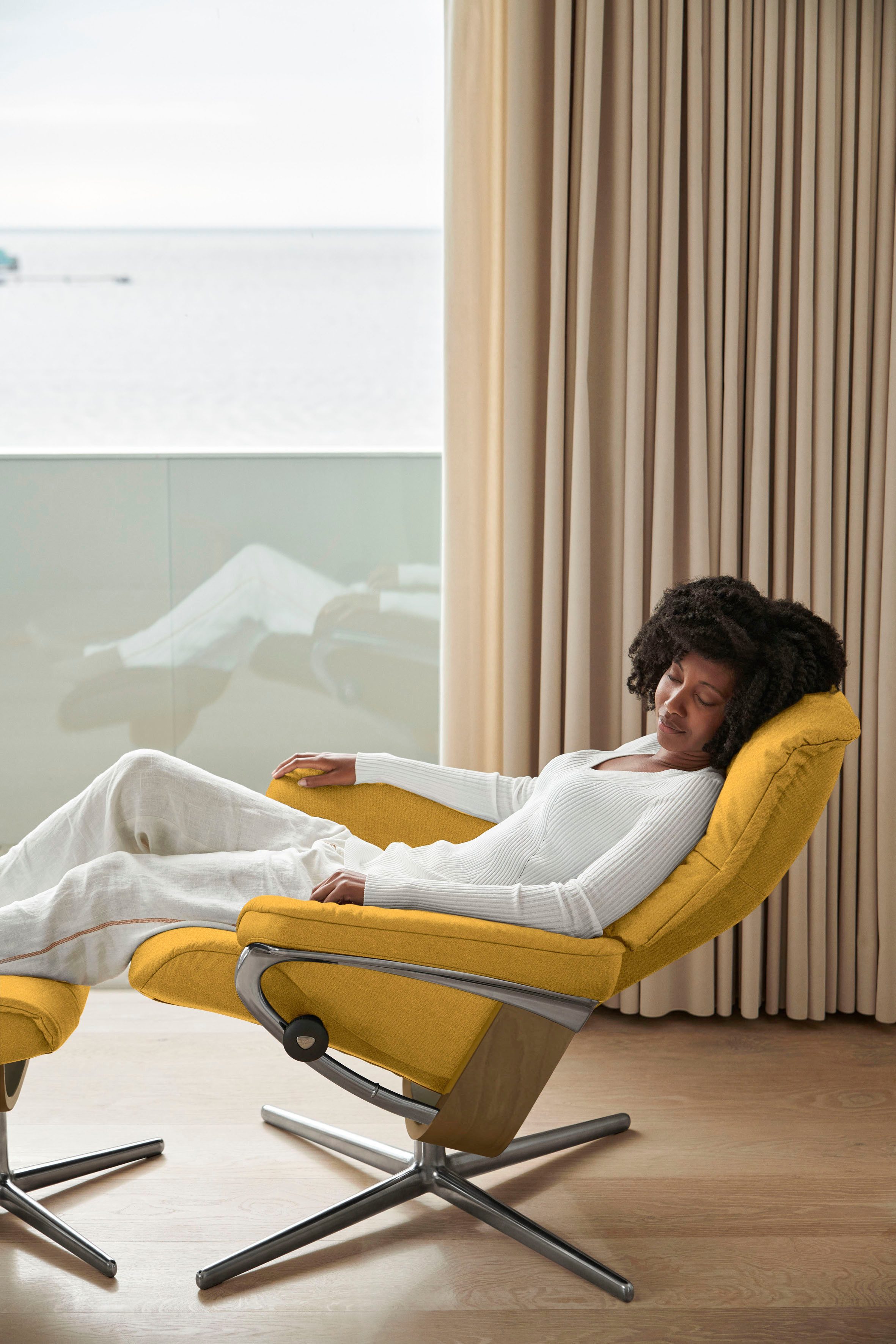 mit & mit Eiche Relaxsessel L, S, Hocker, Relaxsessel Hocker), Größe mit (Set, Cross M Stressless® Mayfair Base, Holzakzent