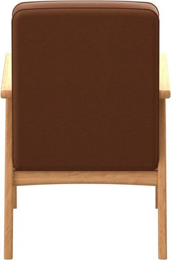 andas Sessel Alvared, Wellenunterfederung für hohen Sitzkomfort, Eiche-Massivholz in natur