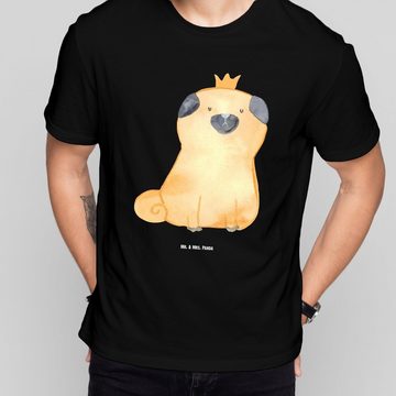 Mr. & Mrs. Panda T-Shirt Mops Krone - Schwarz - Geschenk, Junggesellenabschied, Hund, Jubiläum (1-tlg)