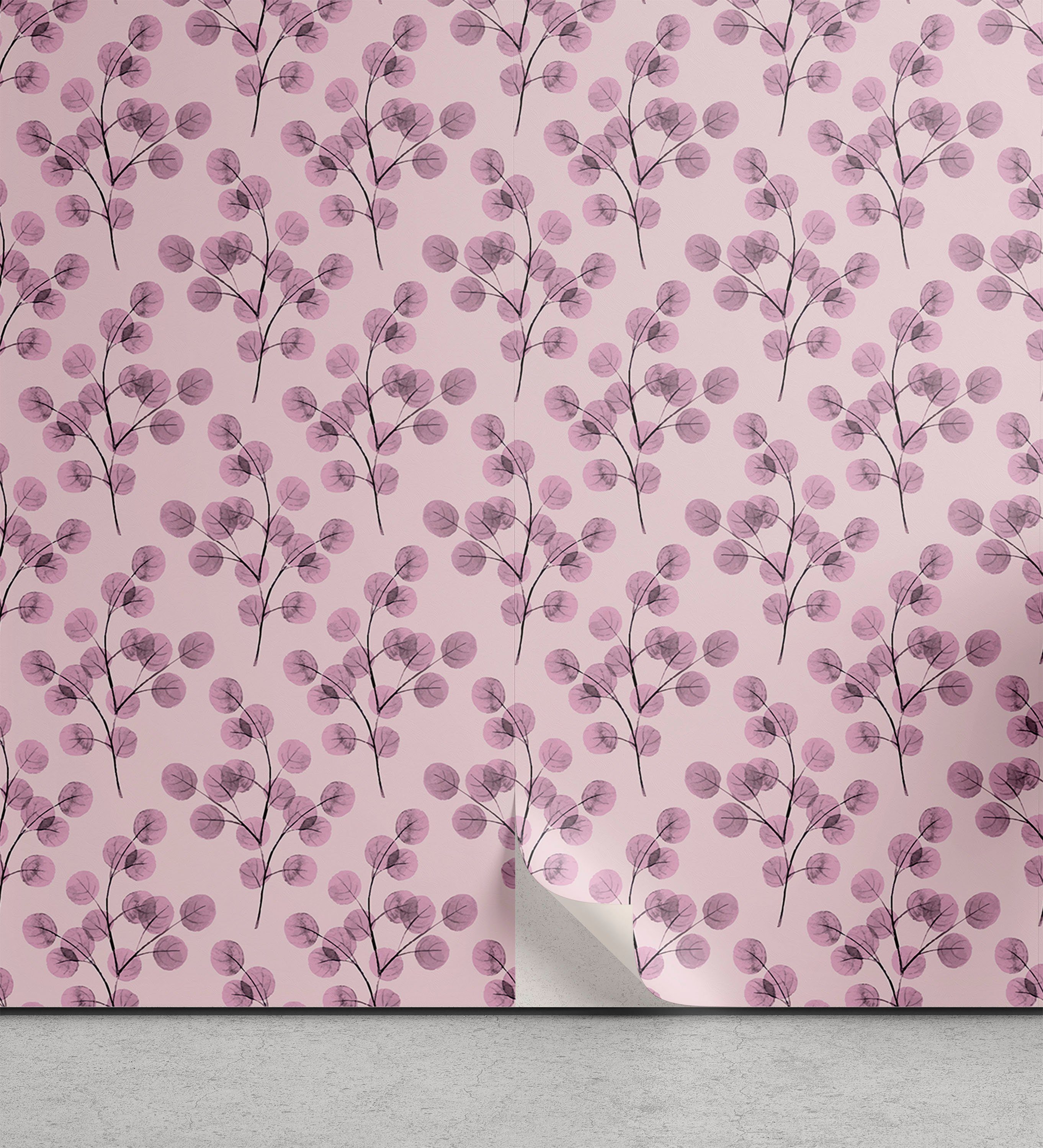 Abakuhaus Vinyltapete selbstklebendes Wohnzimmer Küchenakzent, Aquarell Rosy Blüten