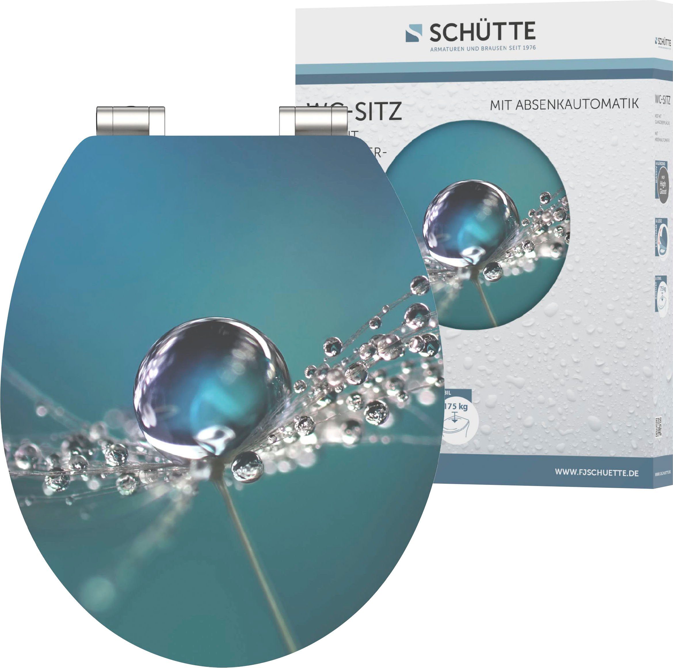 Schütte WC-Sitz Water Drop, High Gloss mit MDF Holzkern, mit Absenkautomati günstig online kaufen