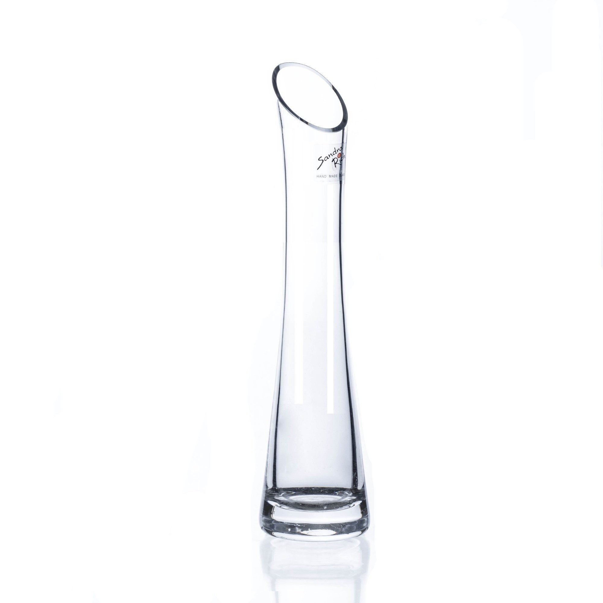 Sandra Rich Dekovase Glasvase "Diago" Ø 5,5 x 26cm, Hohe Blumenvase Einzelstielvase Glas