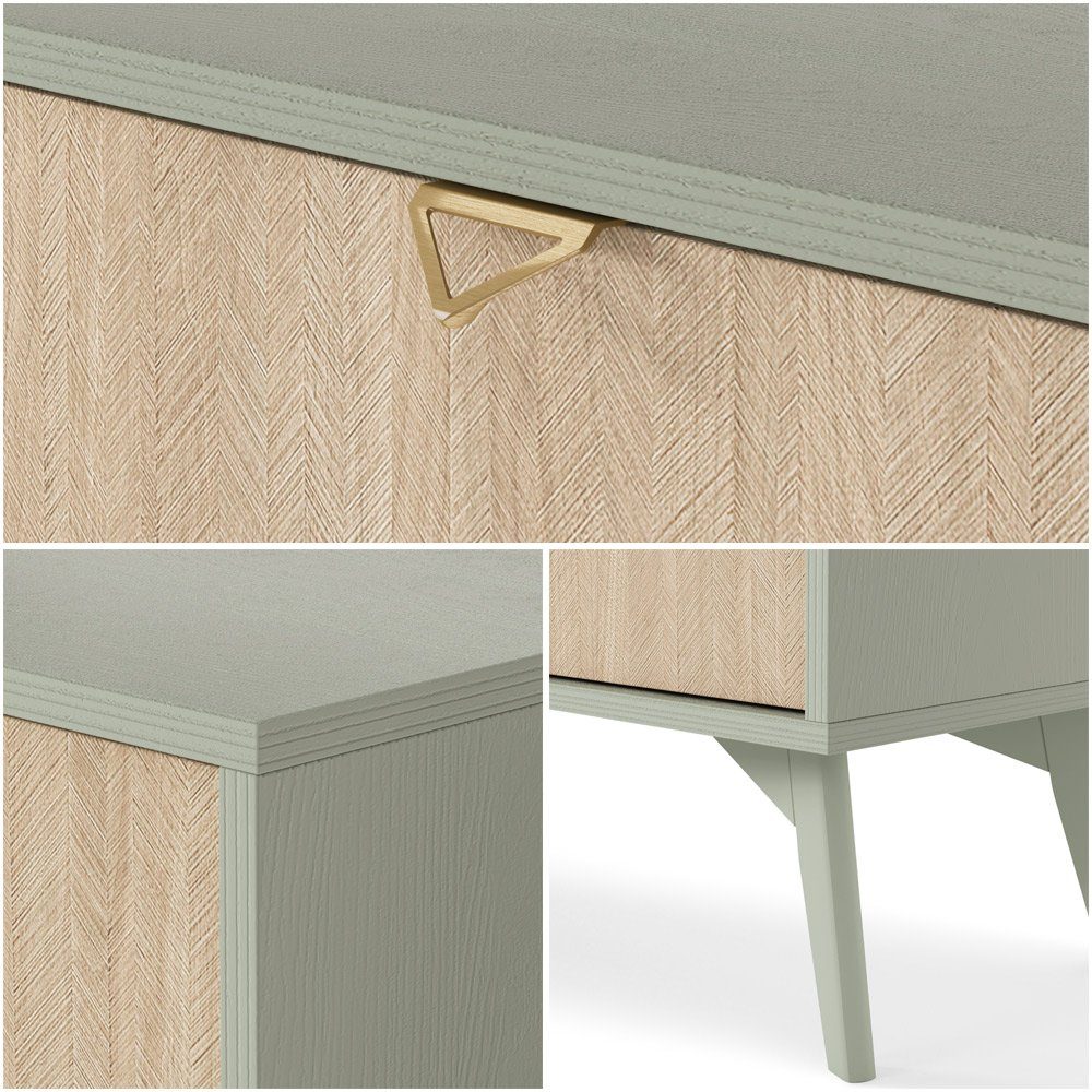 Lomadox Wohnwand FAREHAM-160, (2-St), eukalyptusfarben, Front mit Fischgrät günstig online kaufen