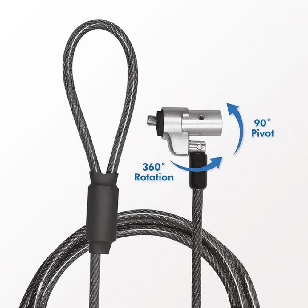 LogiLink Laptopschloss Notebook Key lock, Diebstahlsicherung, Noble Lock, Schloss, Stahlseil, silber