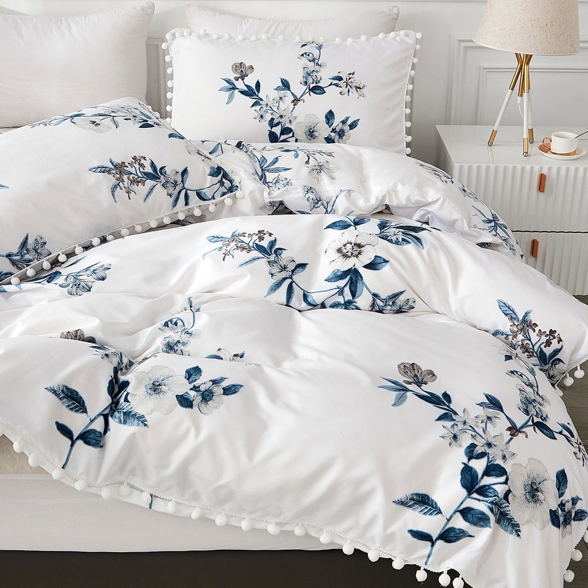 BYSURE Bettwäsche, Polyester, 2 teilig, Blume-Bettbezug-Set, günstig online kaufen