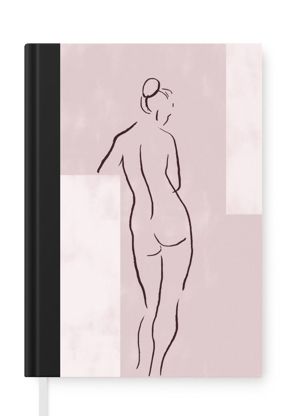MuchoWow Notizbuch Frau - Strichzeichnung - Körper - Pastell, Journal, Merkzettel, Tagebuch, Notizheft, A5, 98 Seiten, Haushaltsbuch