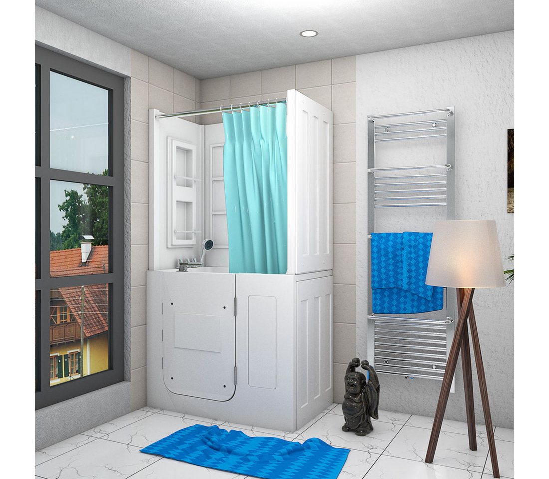 Thumbnail - AcquaVapore Komplettdusche AcquaVapore Seniorendusche Sitzwanne mit Tür S08D-TH-A-R 68x110x205cm, inklusive Duschwanne, ...