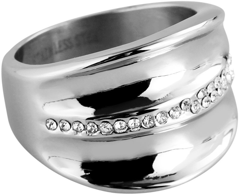 Adelia´s Fingerring Damen Ring aus Edelstahl mit Strass Steinchen, Perfekt günstig online kaufen