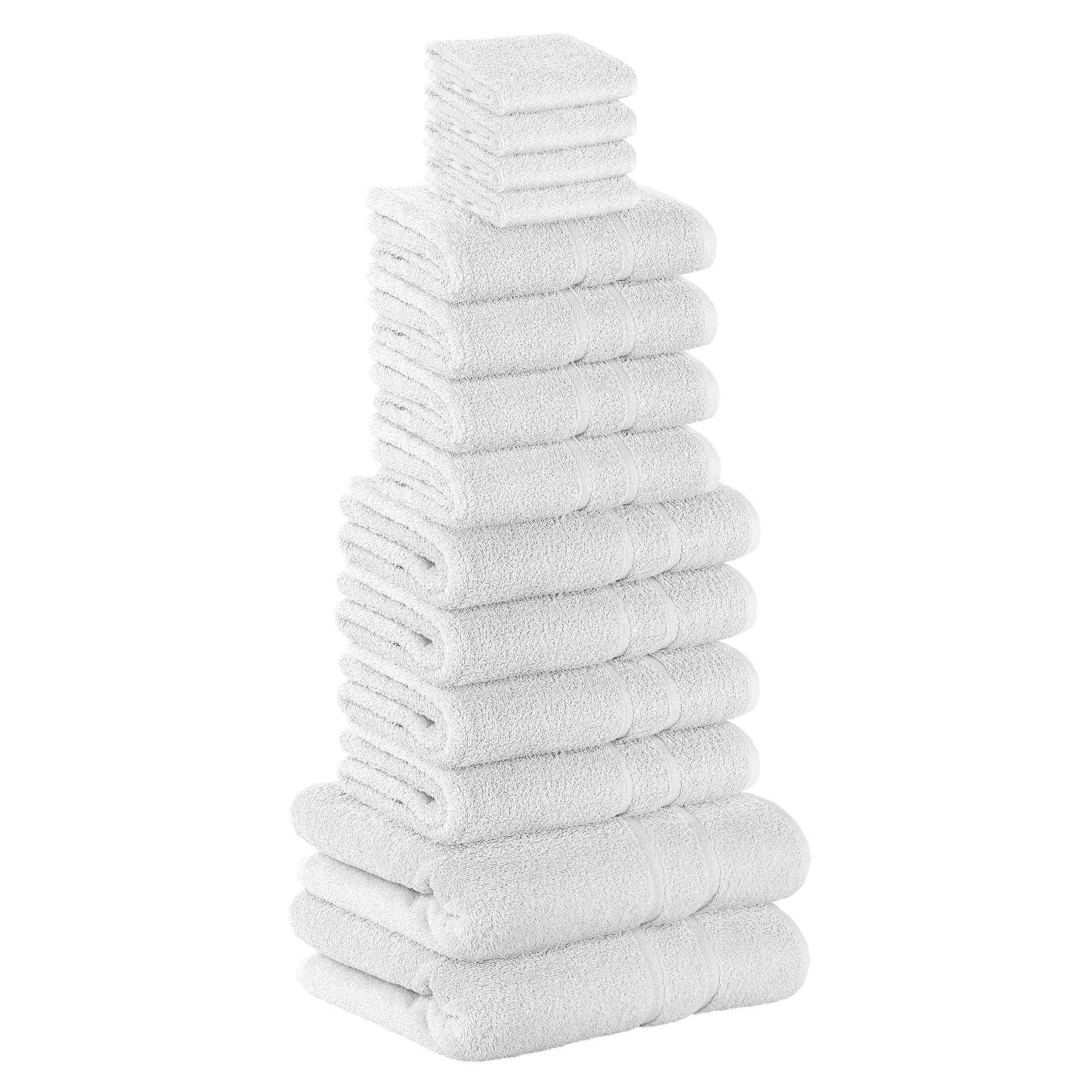Badetücher 4x Set StickandShine Handtuch Farben GSM 500 Teilig) Gästehandtuch Weiß Pack, 14er in Handtuch SET als 4x GSM 100% Frottee Handtücher verschiedenen 100% (14 Baumwolle 4x 500 Baumwolle 2x Duschtücher