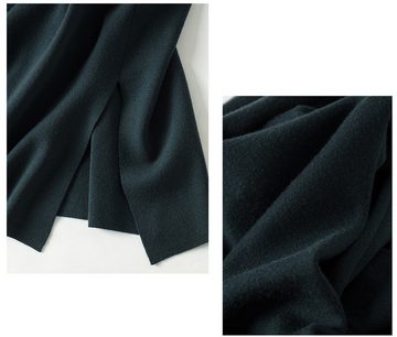 KIKI A-Linien-Kleid Gestrickter einfacher Pulloverrock im koreanischen Stil