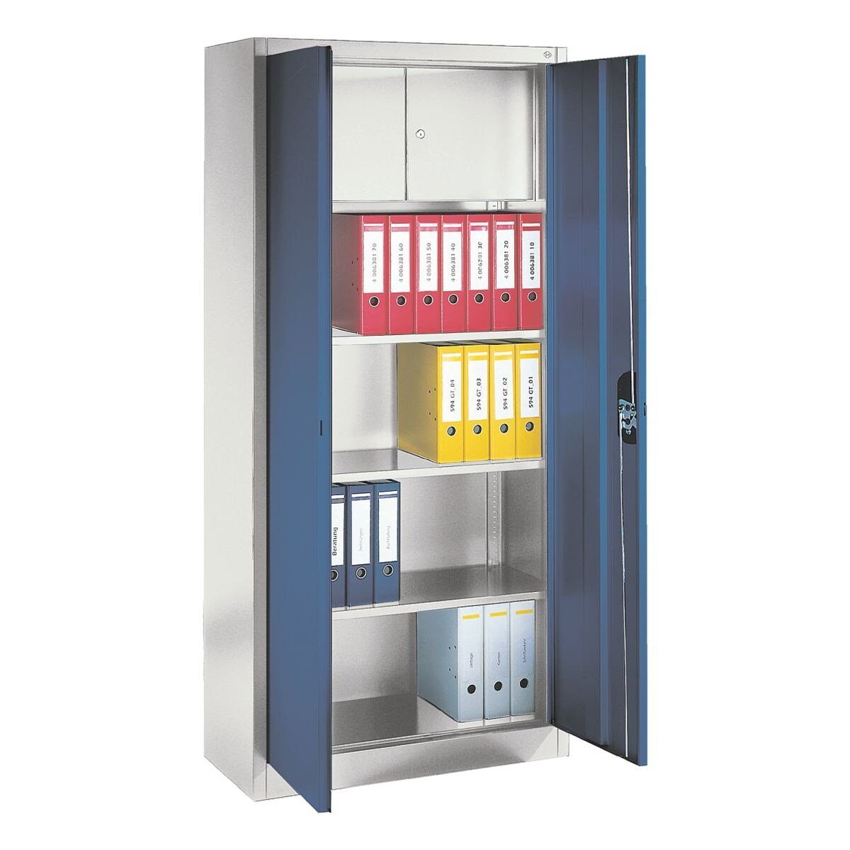 Otto Office  Office Aktenschrank 4 OH, Stahlschrank, mit Schließfach, abschließbar, Tiefe 40 cm blau