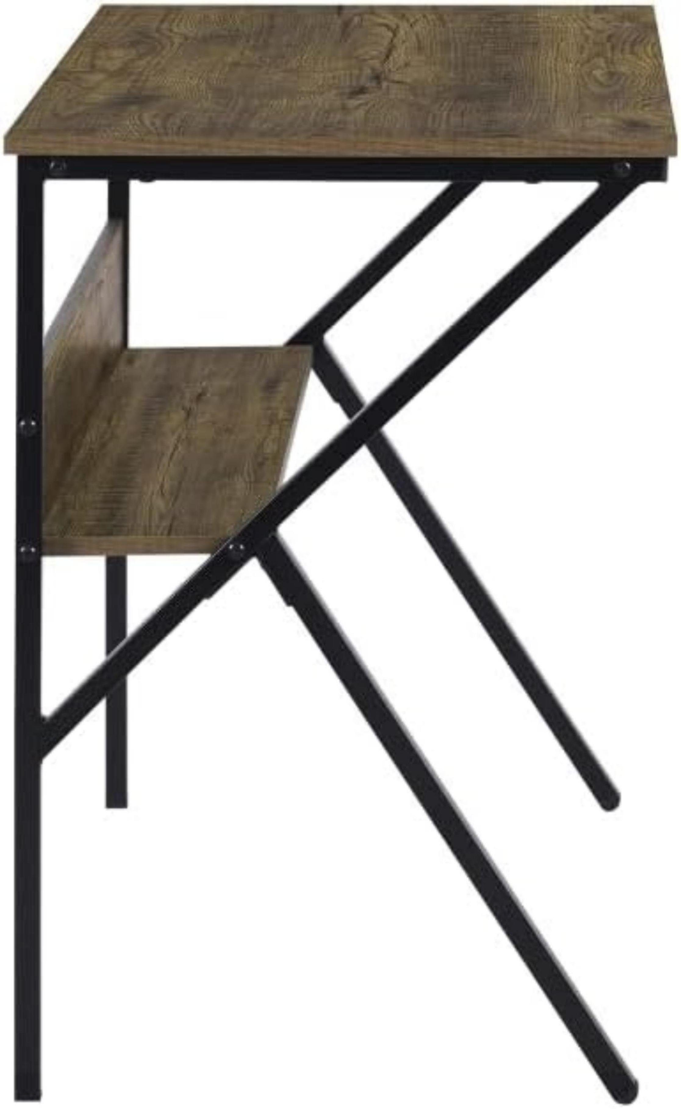 Holz Coonoor Stahl, aus (1-St), Ablage,moderner Stil einfacher Schreibtisch mit und