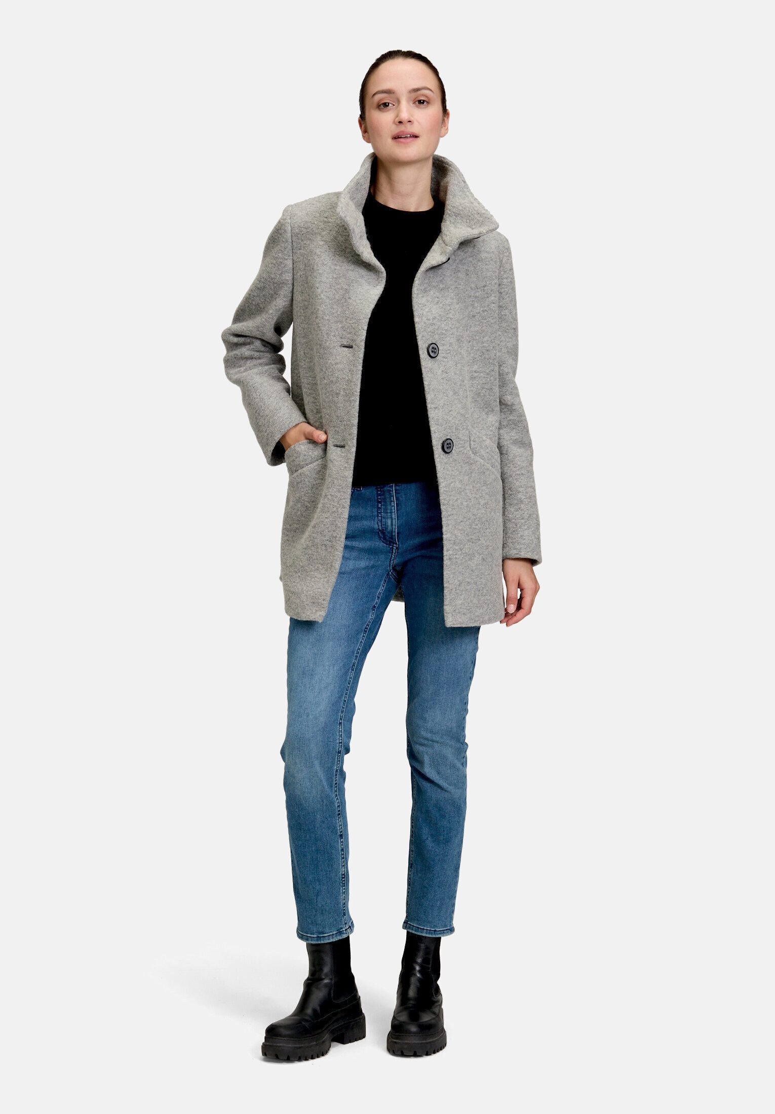 Amber & June Kurzjacke Damen mit Stehkragen