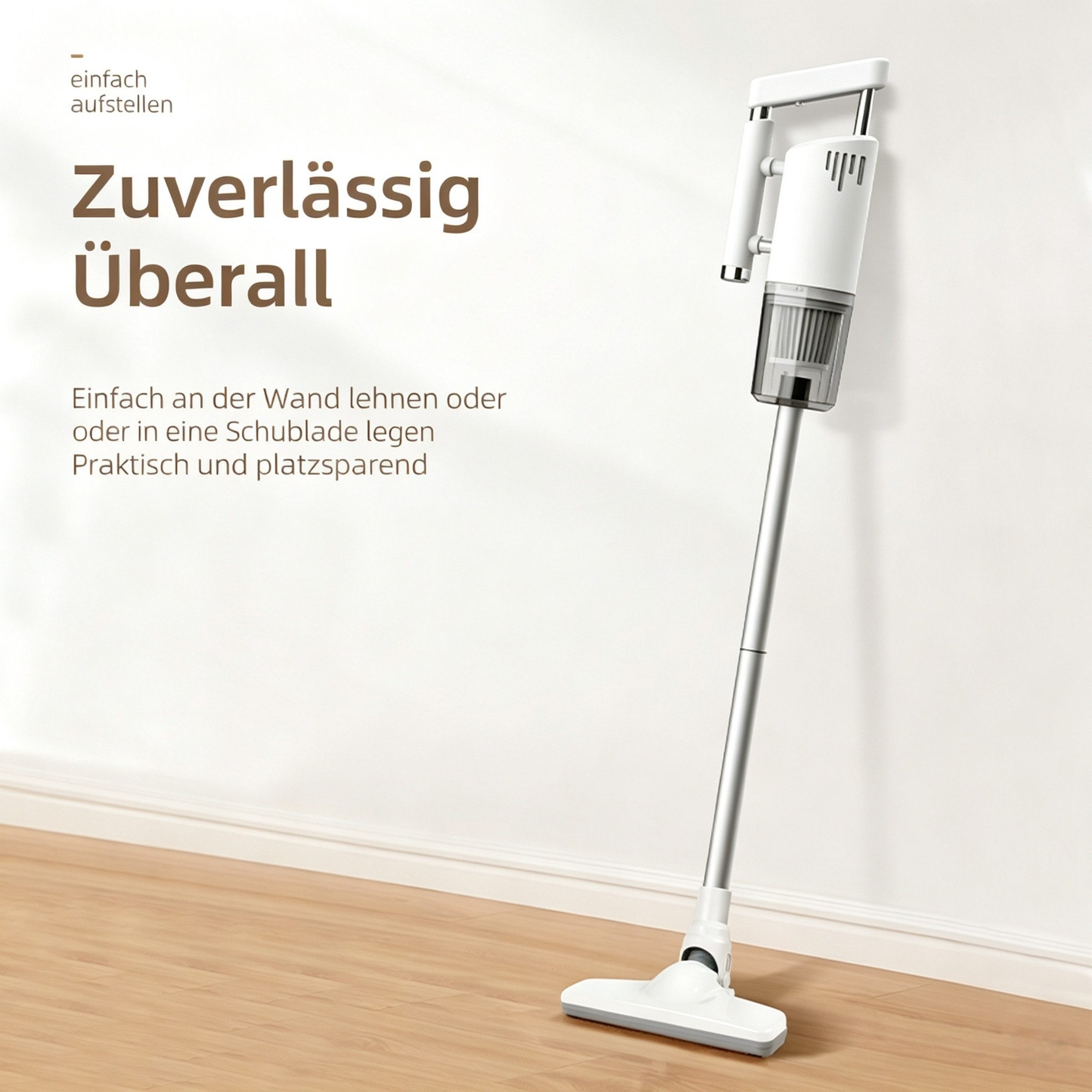 INSE Stielstaubsauger X56-3 Kabelloser Hand- u. Bodenstaubsauger Mehr-in-1 120W Nennleistung, 120 W, beutellos, 2500mAh Akku bis 30 Min Laufzeit komplettes Zubehör für Haushalt/Auto