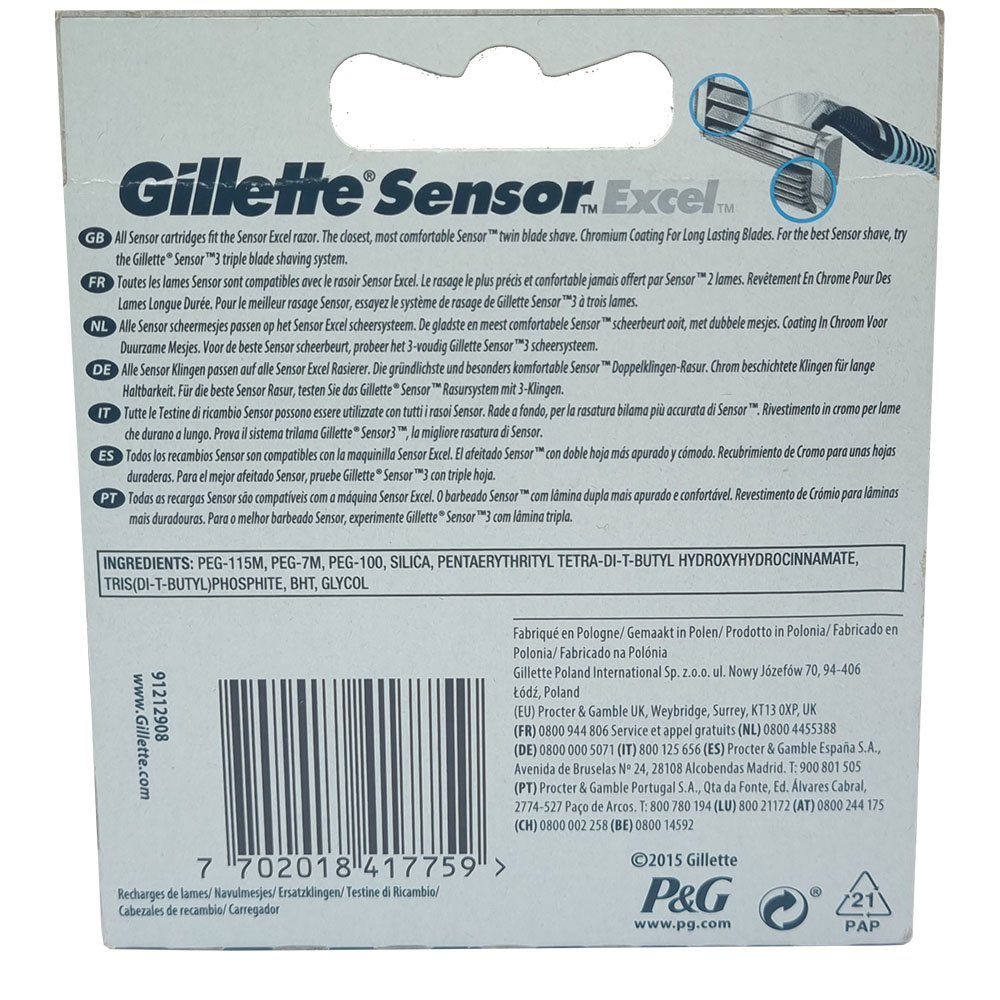 Pack 10-tlg., Rasierklingen Gillette Sensor Excel, 10er