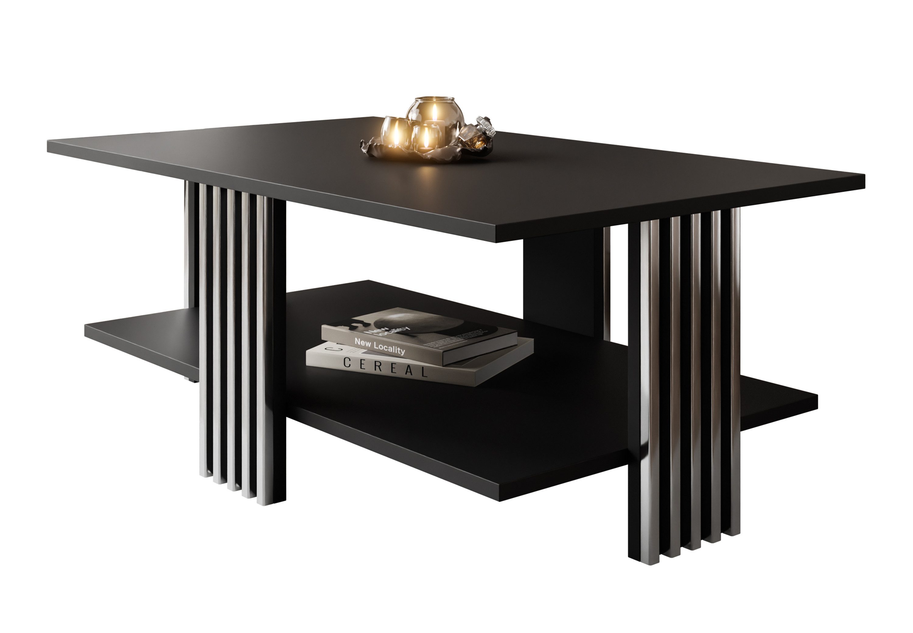 Lookway Couchtisch SAPHIRA SILVER mit Ablage