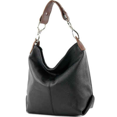 modamoda de Schultertasche T168v8, Echtleder Handmade in Italy