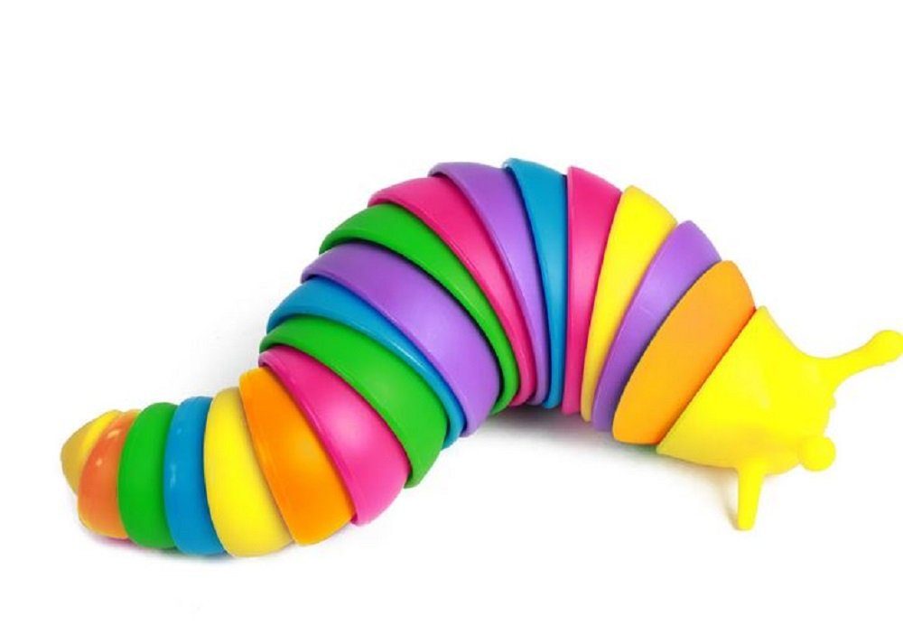 Fun Trading Fidget-Gadget Regenbogenschnecke Slug Sluggely Schnecke, Sensorisches Spielzeug, Schneckenraupe / Ideal als Geschenk