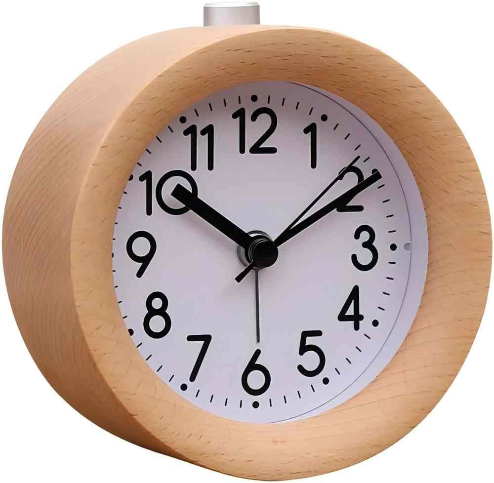 POPOLIC Wecker Wecker Analog Ohne Ticken, Wecker Holz mit Snooze, Holzwecke günstig online kaufen