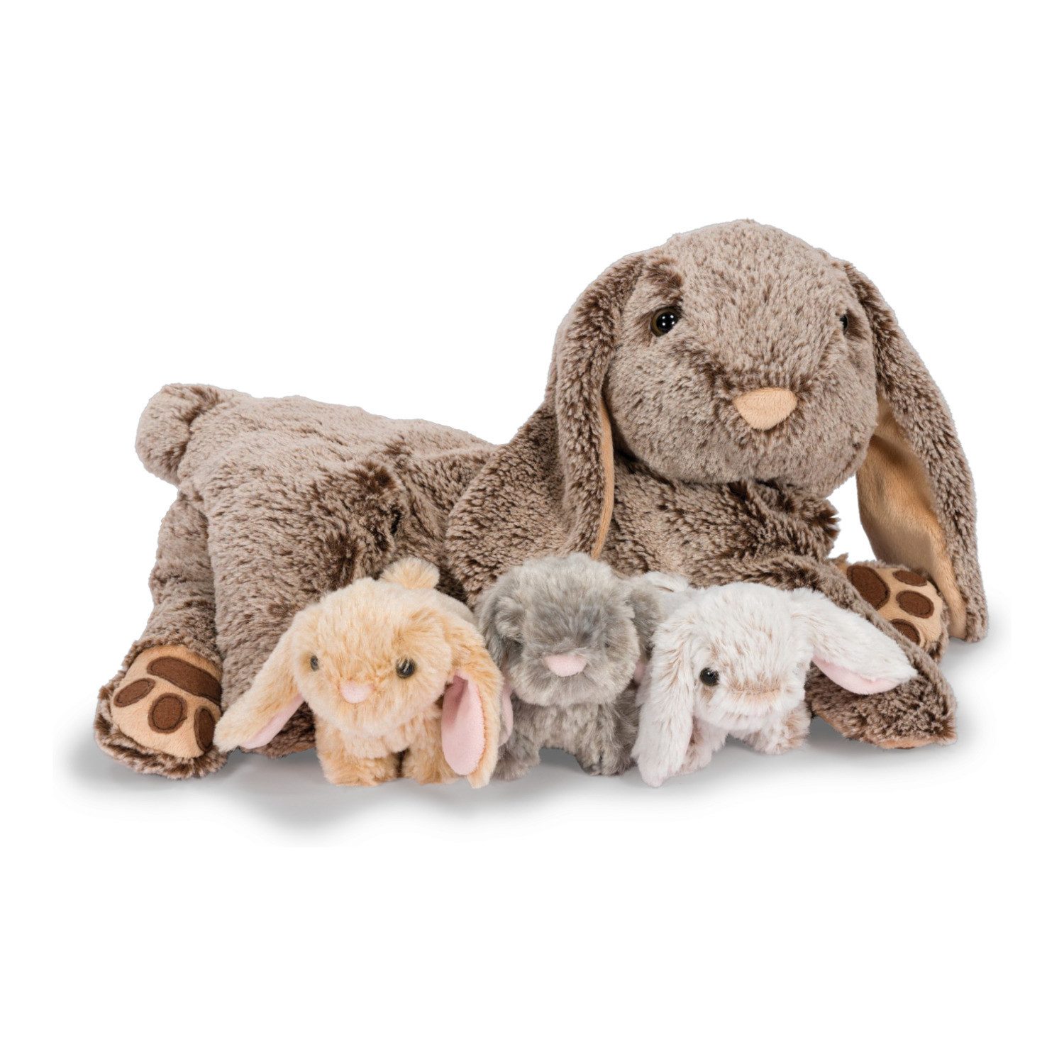 NOXXIEZ Kuscheltier Hasen-Mama mit Babys Kuscheltier Noxxiez Kaninchen Stofftier