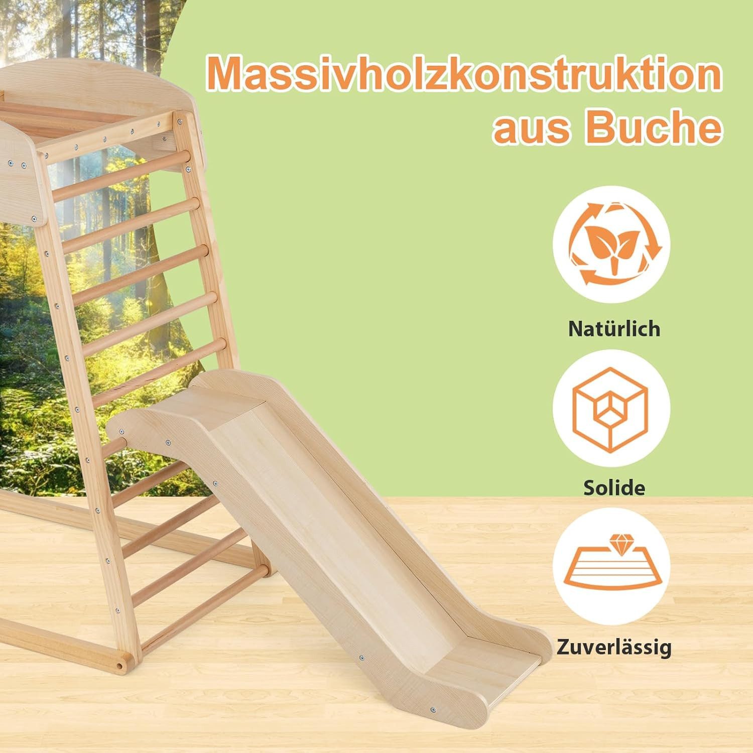 KOMFOTTEU Klettergerüst 6 in 1 Kletterspielset, mit Kletterleiter & Rutsche günstig online kaufen