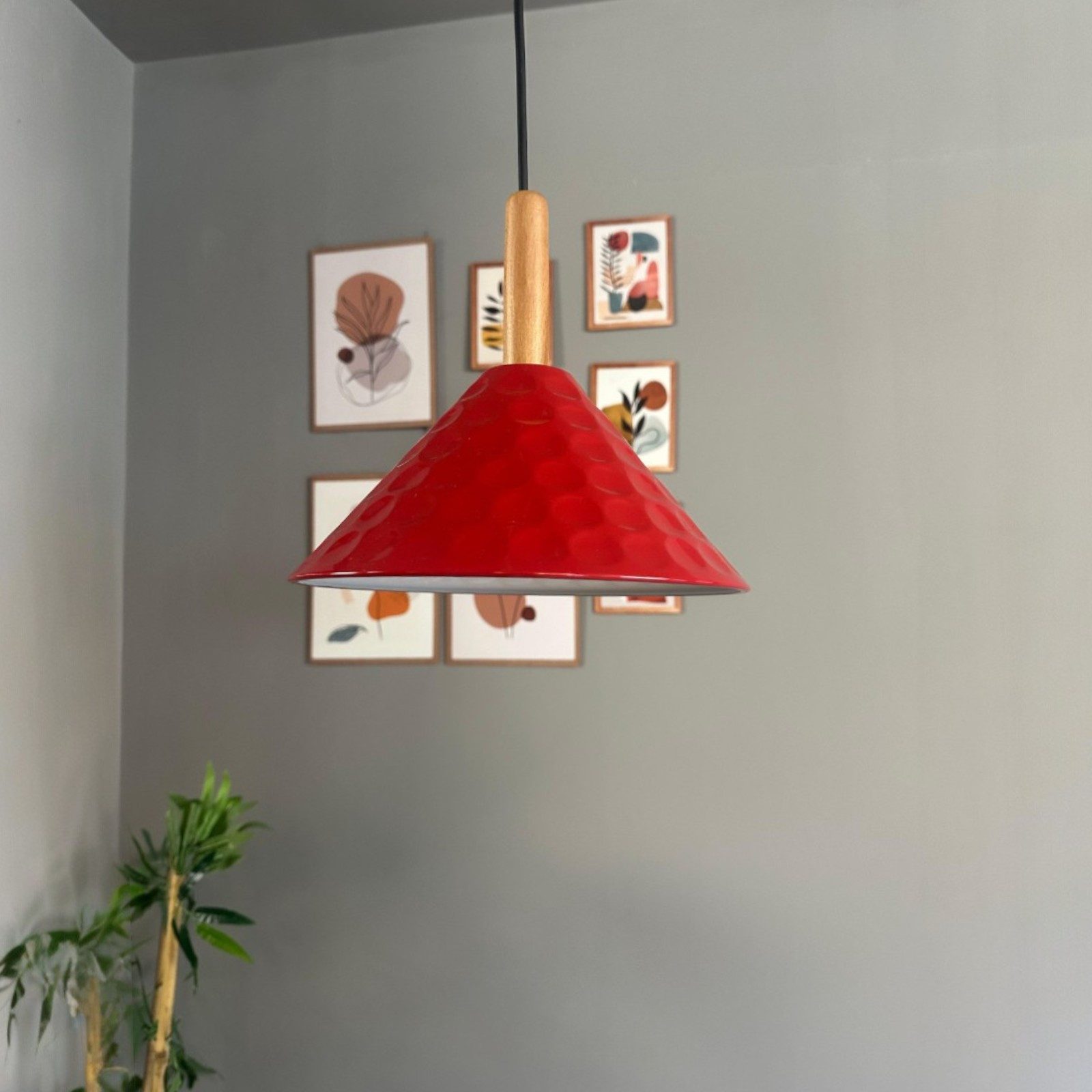 Bamyum Pendelleuchte Rumy Holz Metall Moderne Pendelleuchte, ohne Leuchtmittel