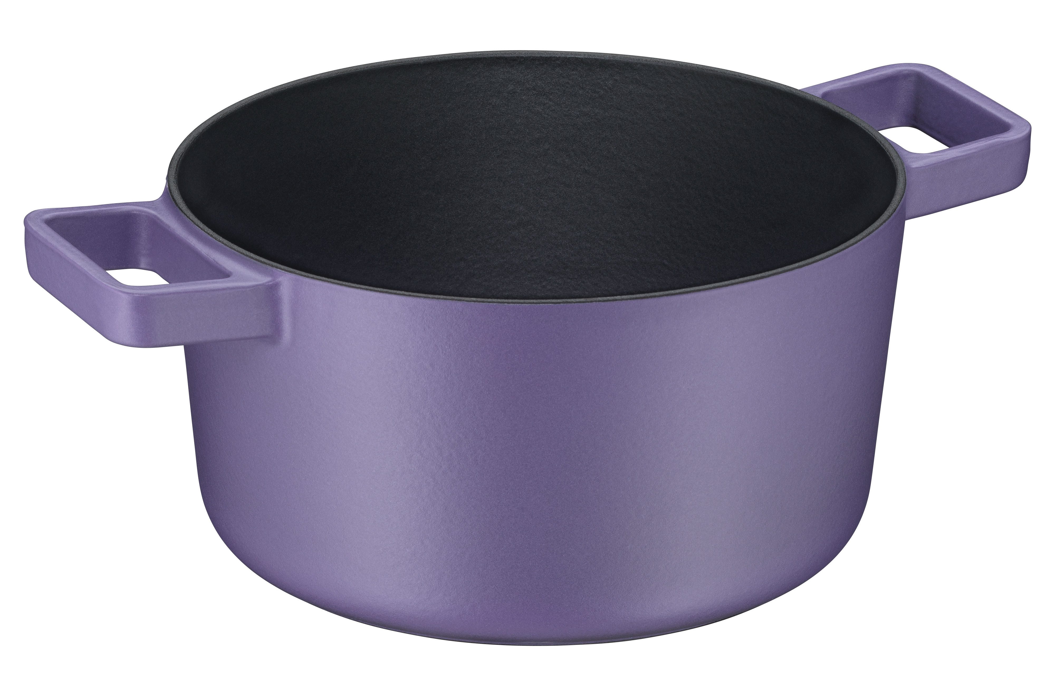 WMF Bräter Flavour, Gusseisen Bräter Induktion, Schmortopf emailliert, Gusseisen, Gusseisen-Kochgeschirr, Deckel mit Kondensationsnoppen