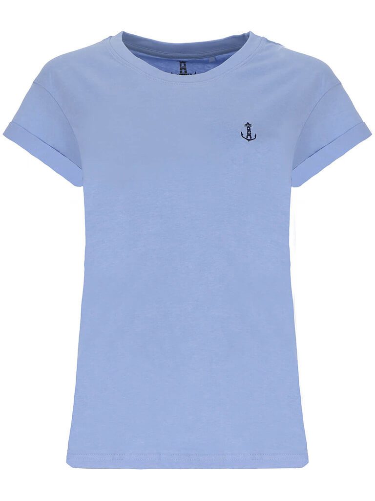 Leitfeuer T-Shirt 11223 Damen Kurzarm-Shirt Baumwolle Rundhals mit überschnittenen Schultern