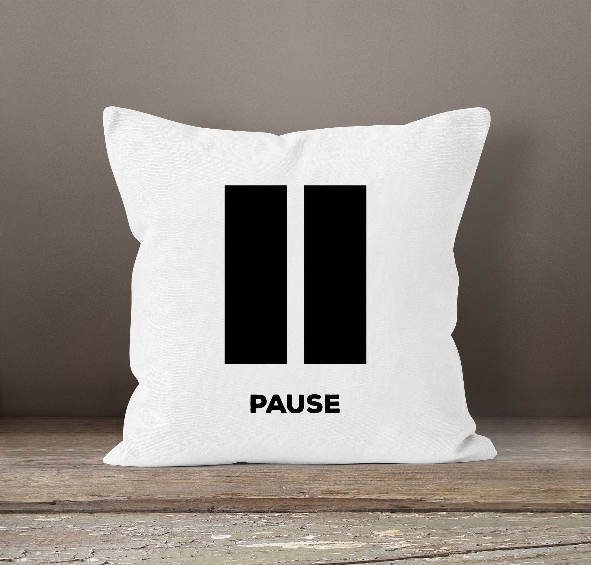 MoonWorks Dekokissen Kissenbezug Pause Kissen-Hülle Deko-Kissen 40x40 Baumwolle MoonWorks®