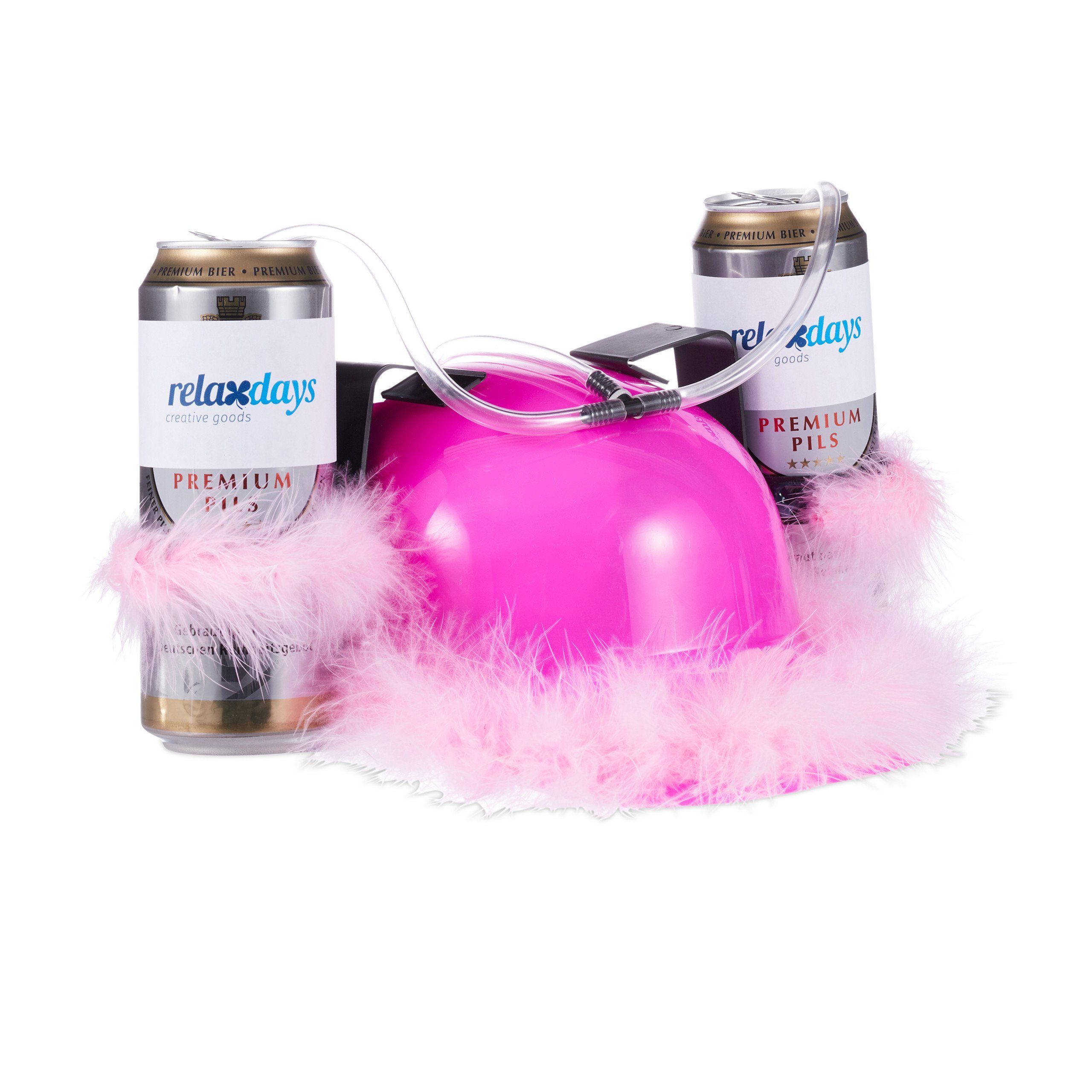 relaxdays Partyanzug Bierhelm Pink