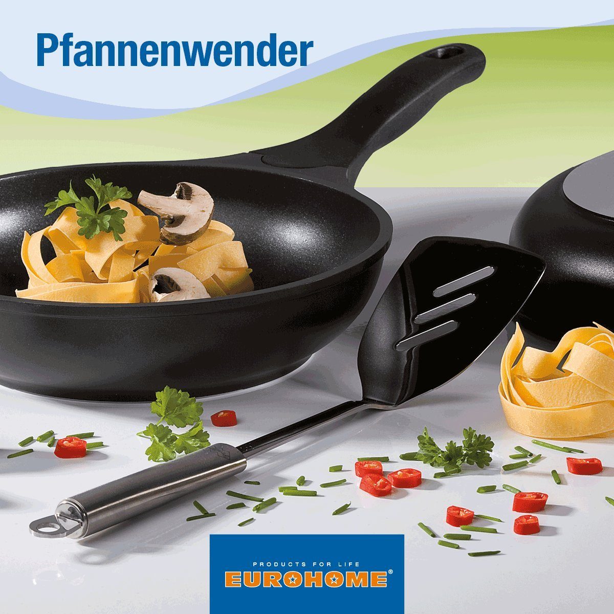 EUROHOME Pfannenwender Bratenwender CARMEN mit ergonomischem Kunststoffgriff, Grillwender hitzebeständig aus Edelstahl – Bild 5 von 5