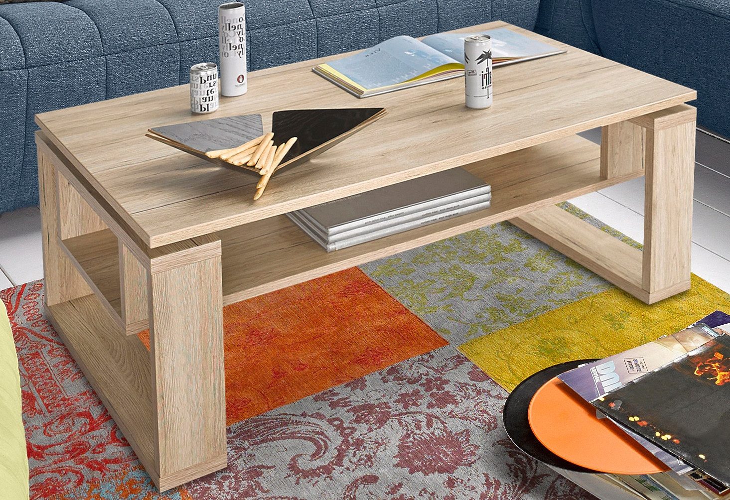 HELA Couchtisch, mit Ablageboden, In verschiedenen Farbausführungen