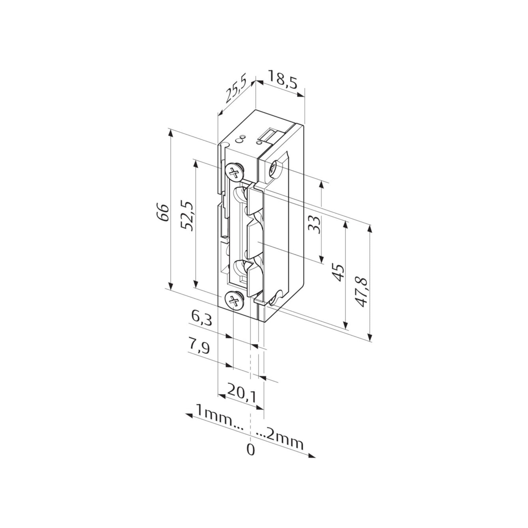 ASSA ABLOY Türöffner effeff ASSA ABLOY E-Türöffner 118E.13 mit Flachschließblech 10-24V