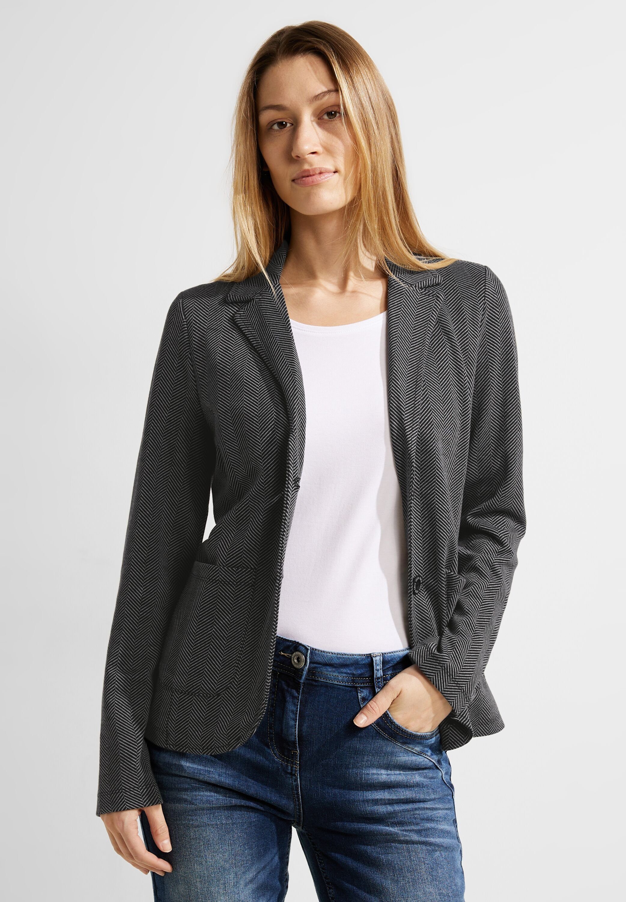 Jackenblazer Cecil Fischgrät Blazer in Black
