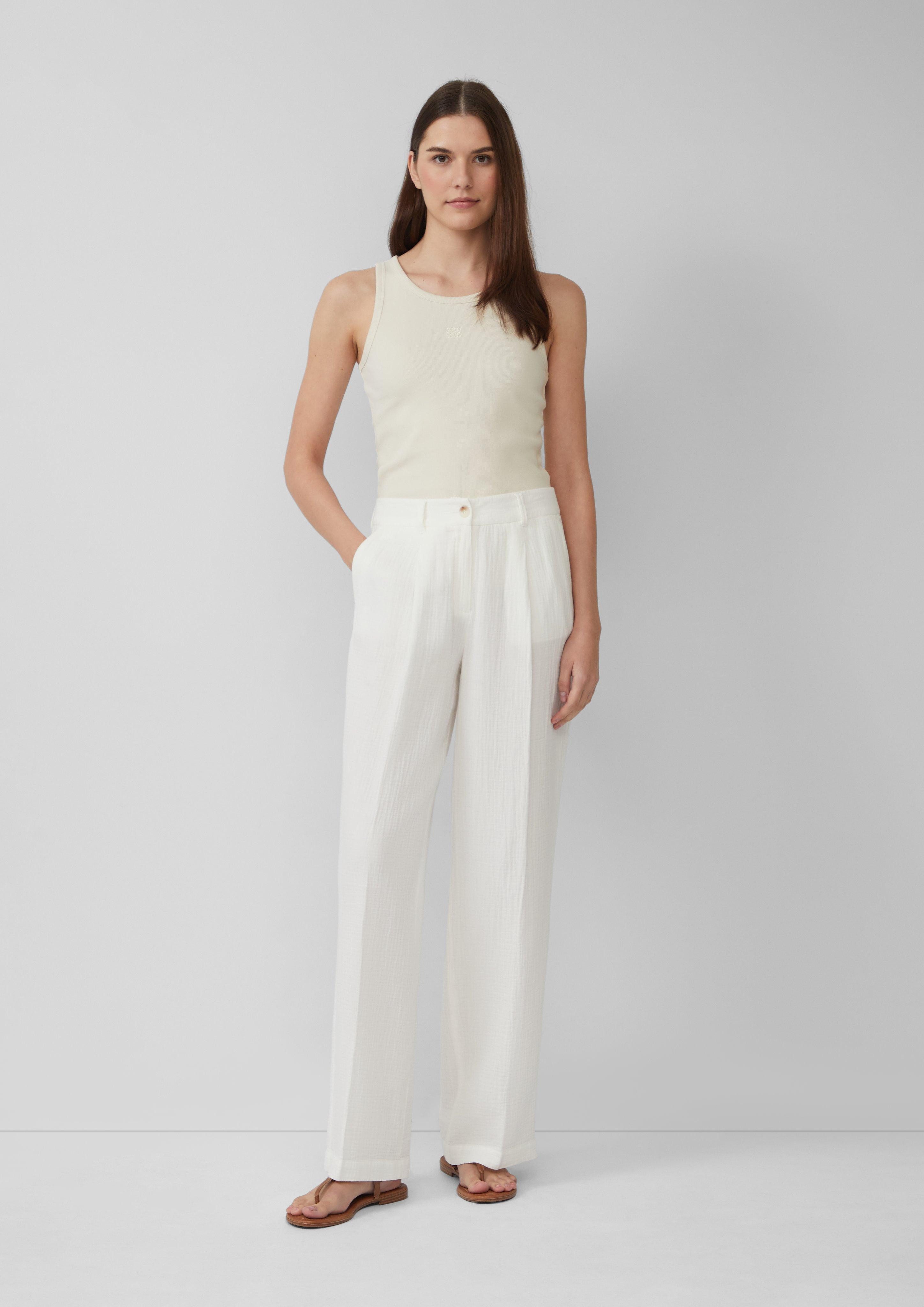 s.Oliver Stoffhose Wide-Leg-Hose aus Musselin günstig online kaufen