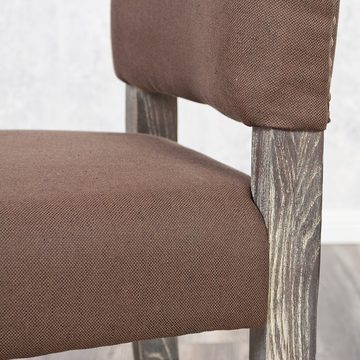 LebensWohnArt Stuhl Stuhl NEW RETRO mit Stoffbezug Seal-Brown