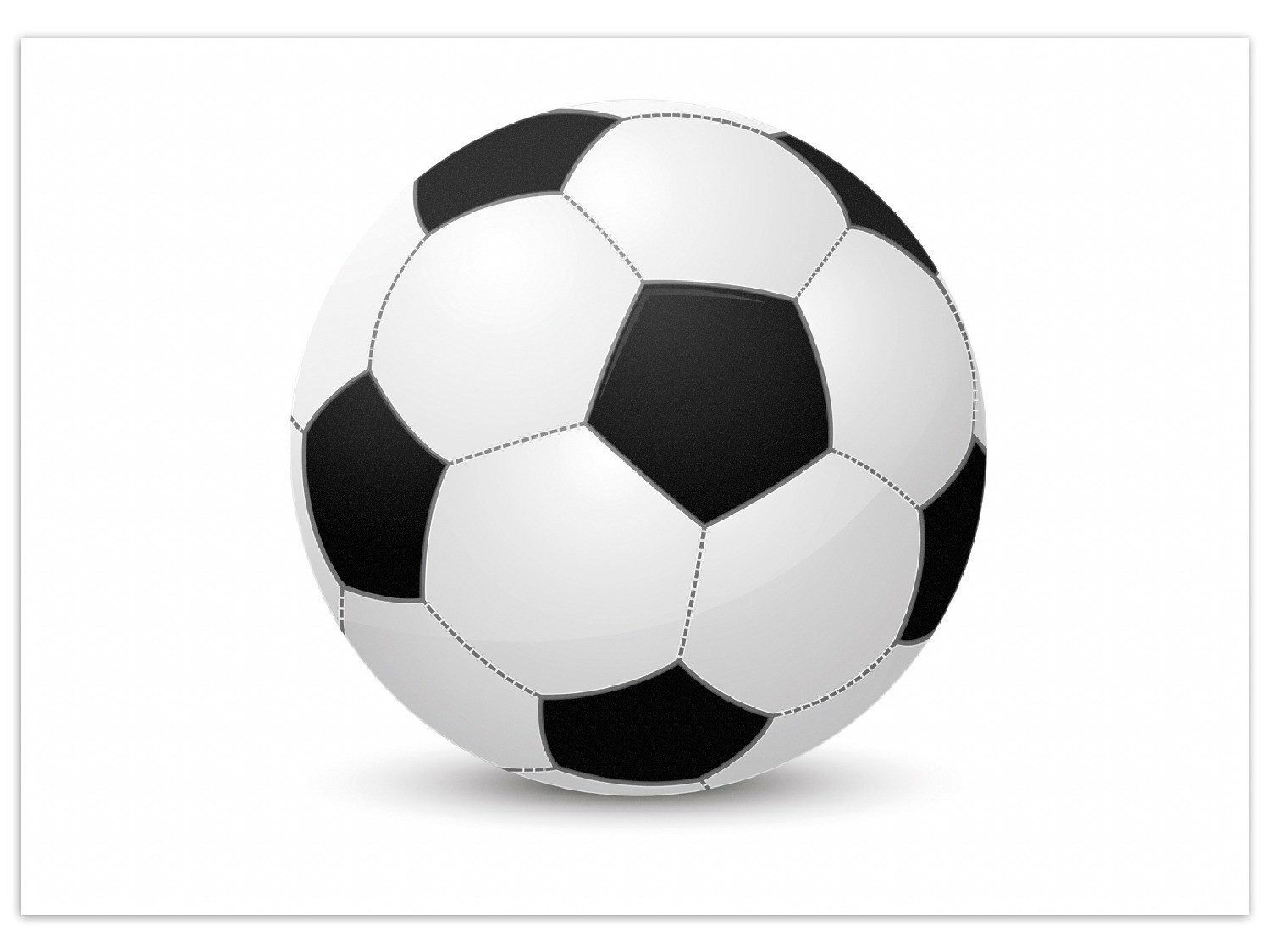 Wallario Teppich Fußball klassisch vor weißem Hintergrund, rechteckig, rutschfest