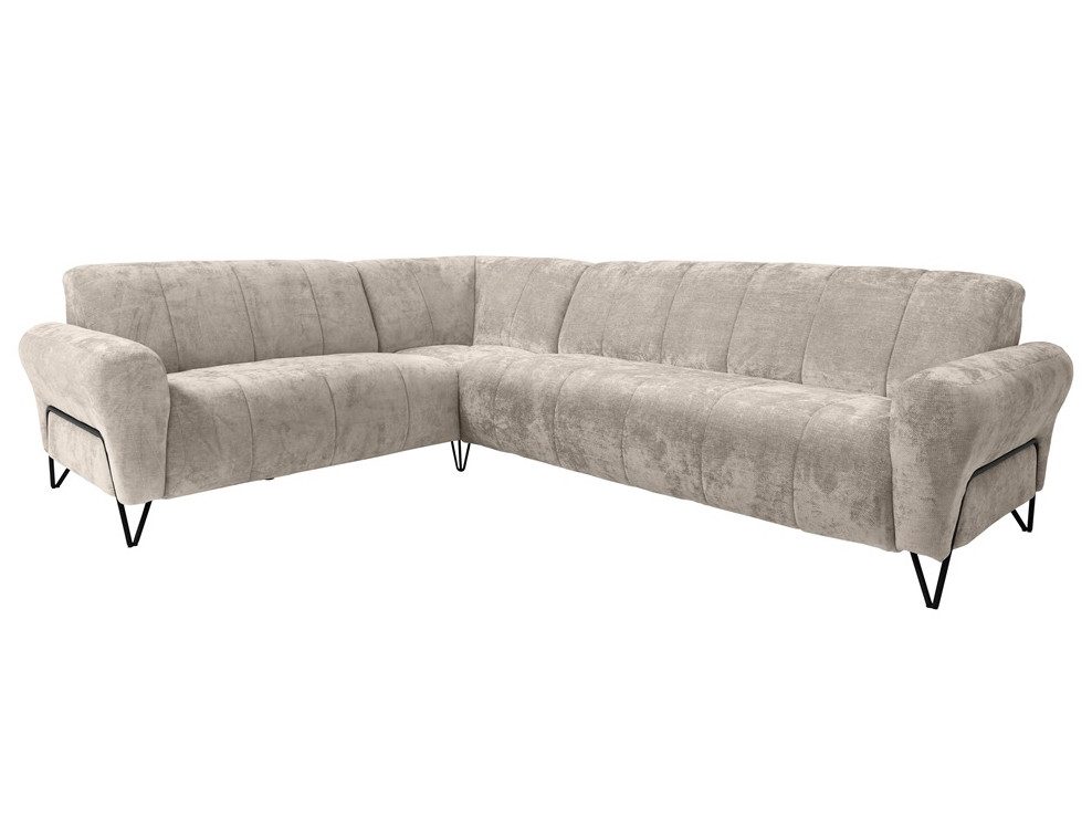 Beautysofa Ecksofa mit Metallbeine in Schwarz VOLARE L, ohne Schlaffunktion, mit höchstem Sitzkomfort – Bild 4 von 5