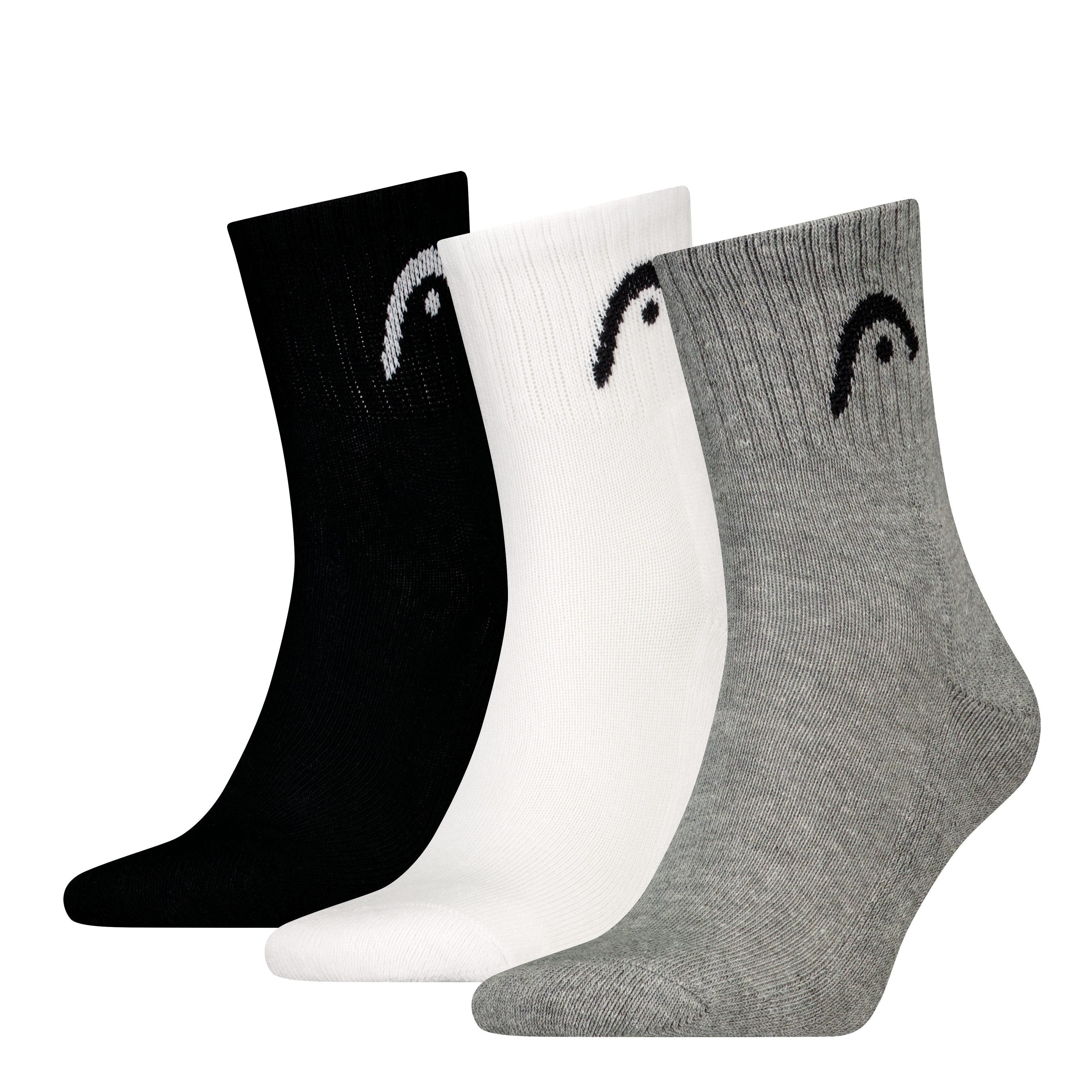 Head Kurzsocken HEAD ALL SPORTS TRAINING SHORT CREW (3 Paar) mit gepolsterte Sohle für Dämpfung und zusätzlichen Komfort