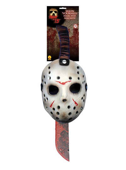 Rubie´s Verkleidungsmaske Jason Vorhees Maske & Machete, Es braucht nicht viel, um Dich in den ikonischen Horror-Killer zu verw