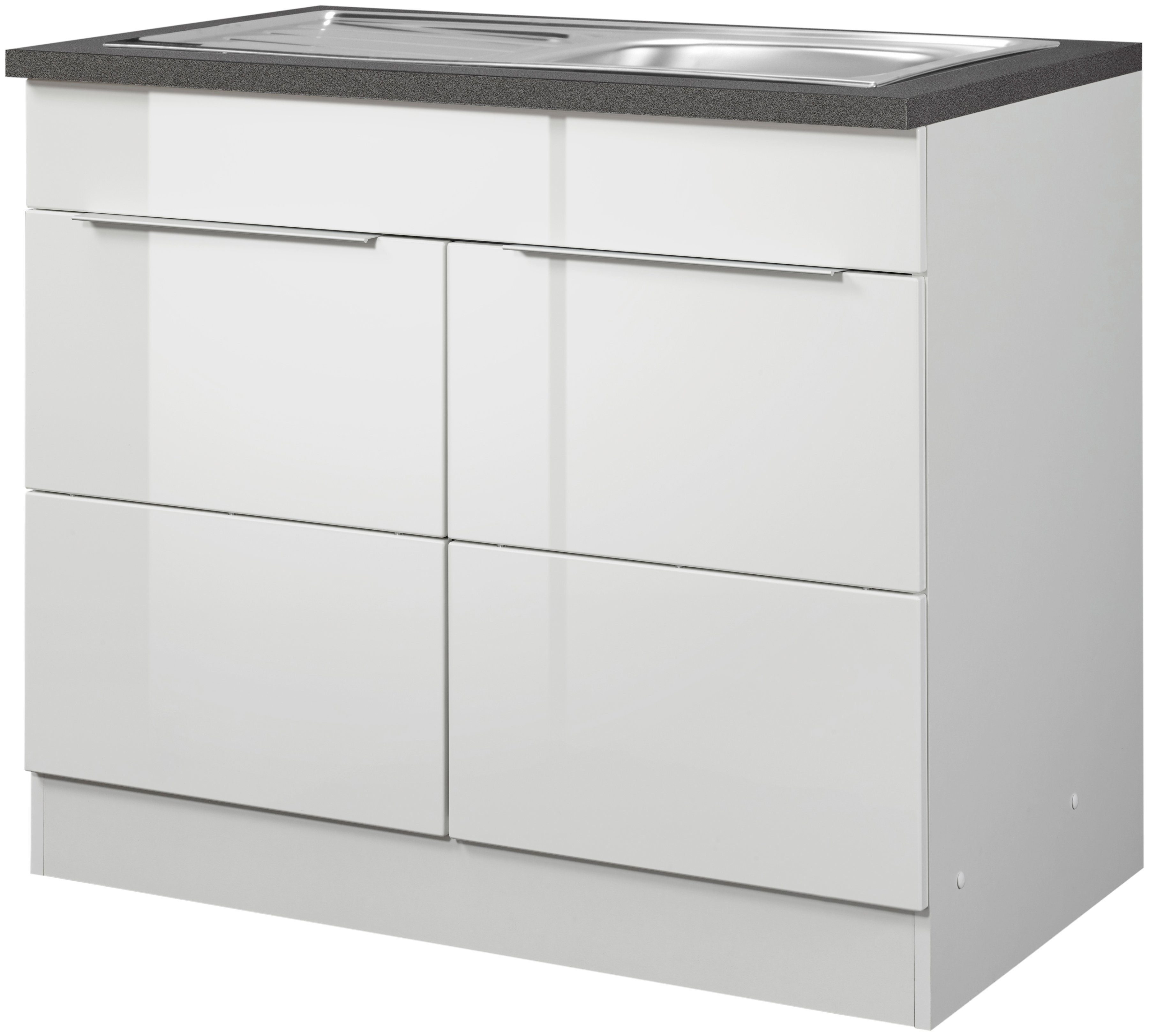 KOCHSTATION Spülenschrank KS-Brindisi 100 cm breit, inklusive Einbauspüle