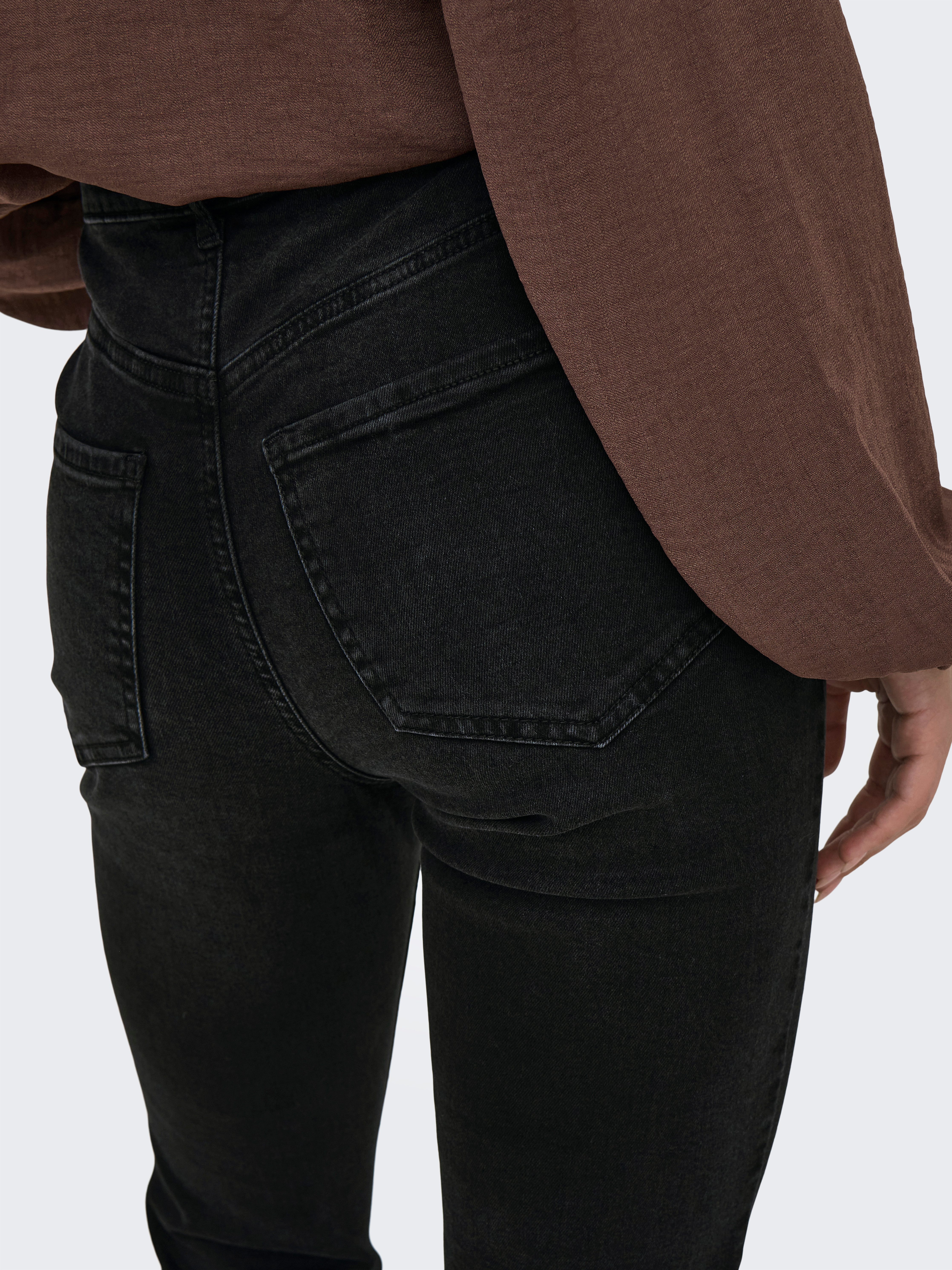 JDY Skinny-fit-Jeans JDYFINA MW SKINNY ANKLE JNS BLK DNM NOOS