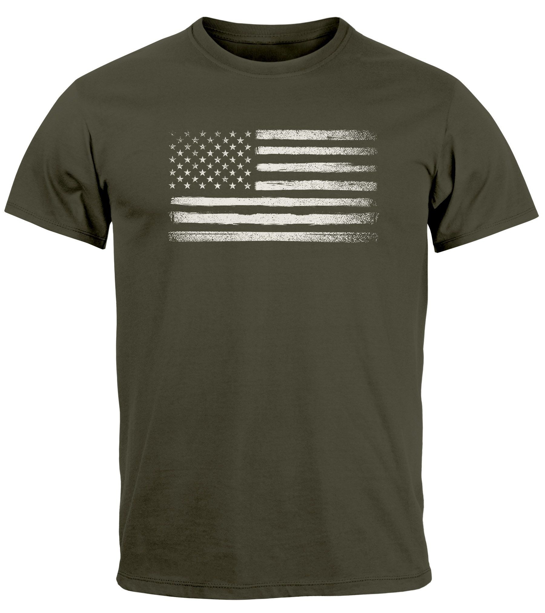 Neverless Print-Shirt Herren T-Shirt USA Flagge Print Retro Style Männer Fashion mit Print