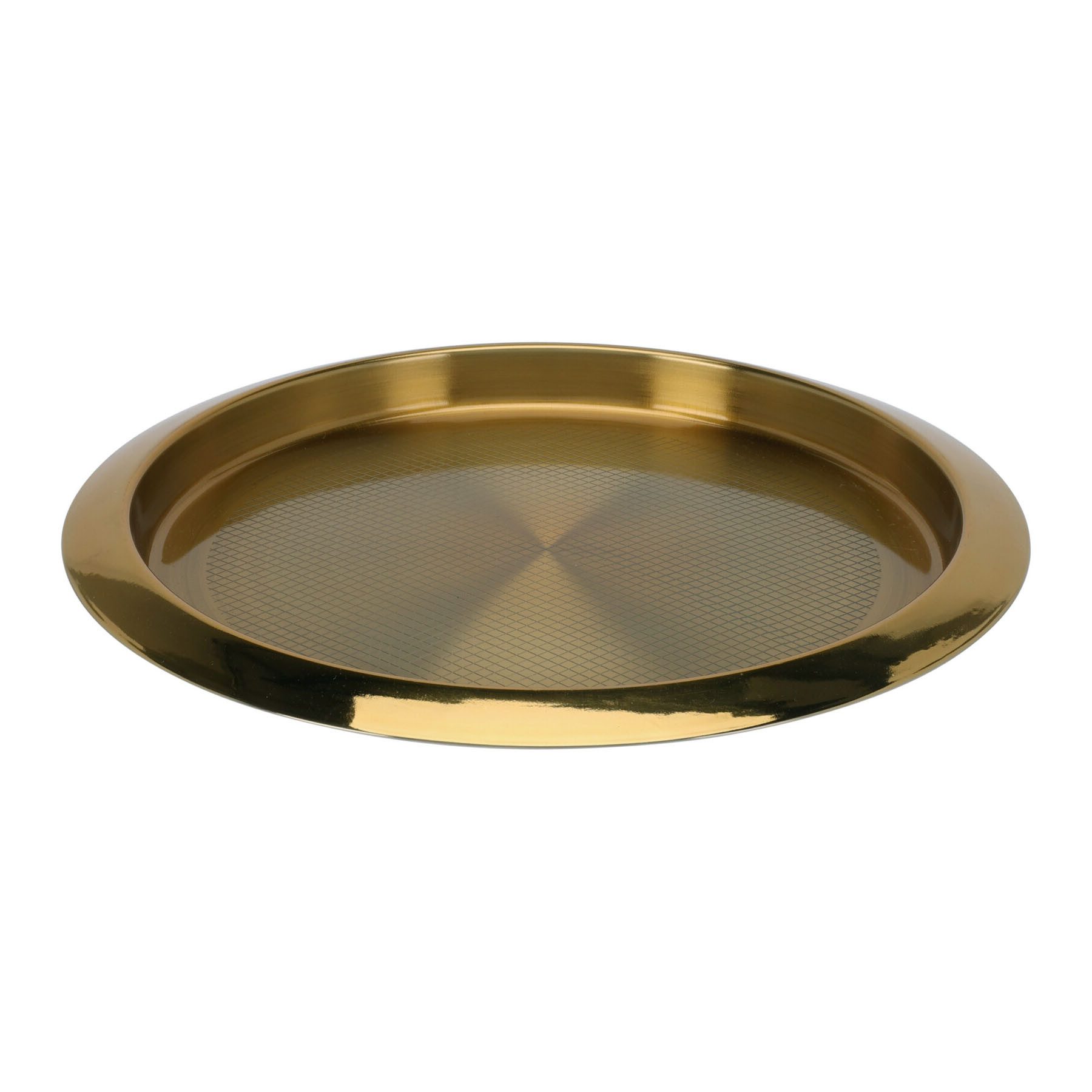 VOSSBACH Servierplatte Serviertablett Frühstückstablett Dekotablett Kellnertablett, Edelstahl, (1-tlg), Rund ø 35 cm Gold