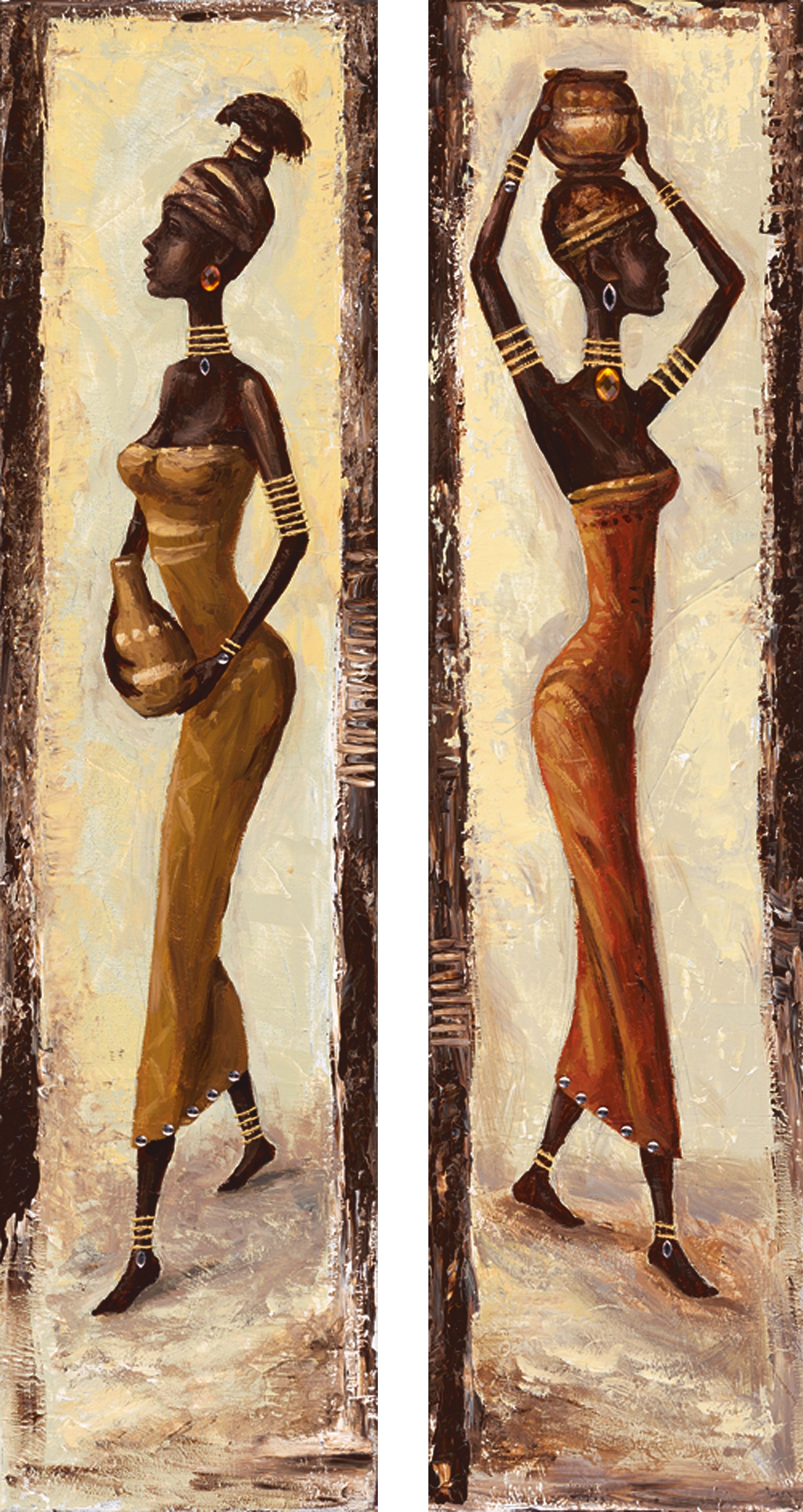 Home affaire Kunstdruck »A. S.: African woman I + II«, (Set), 2x 19/74 cm-Otto