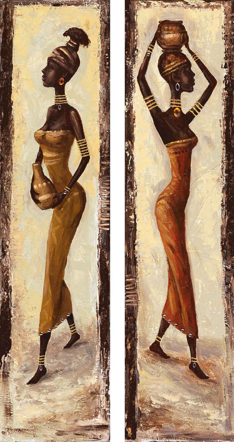 Home affaire Kunstdruck »A. S.: African woman I + II«, (Set), 2x 19/74 cm
