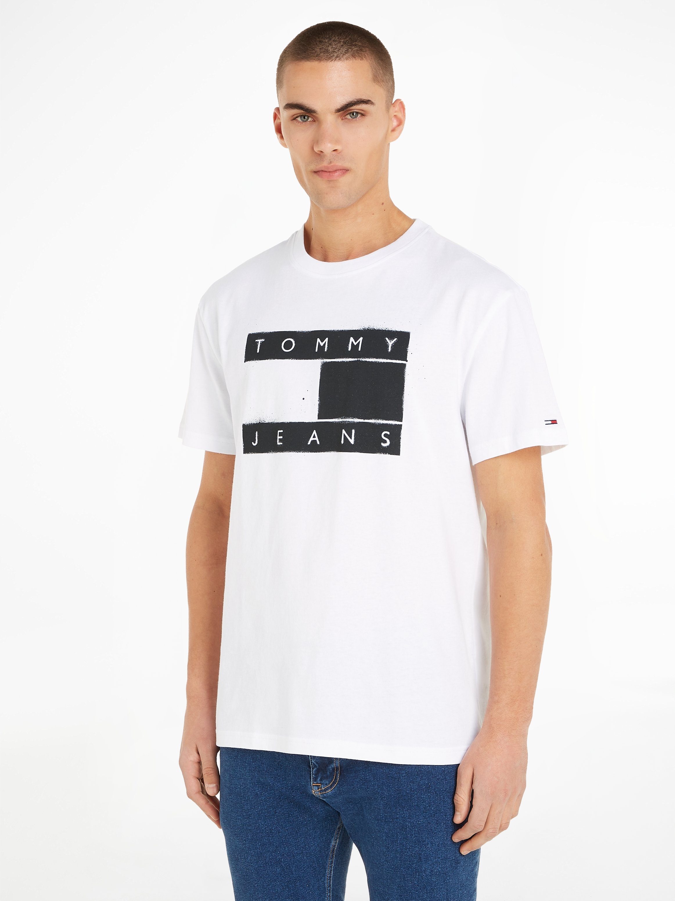 Jeans FLAG CLSC Tommy TJM SPRAY T-Shirt TEE White